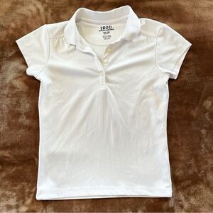 IZOD Girls Classic White Schoolwear Polo Shirt Size Medium/ 7-8